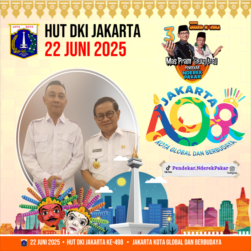 Ketua Relawan PENDEKAR Kota Jakarta Ucapkan Selamat HUT ke-498 Kota Jakarta : Ajak Warga Jaga Persatuan dan Warisan Budaya